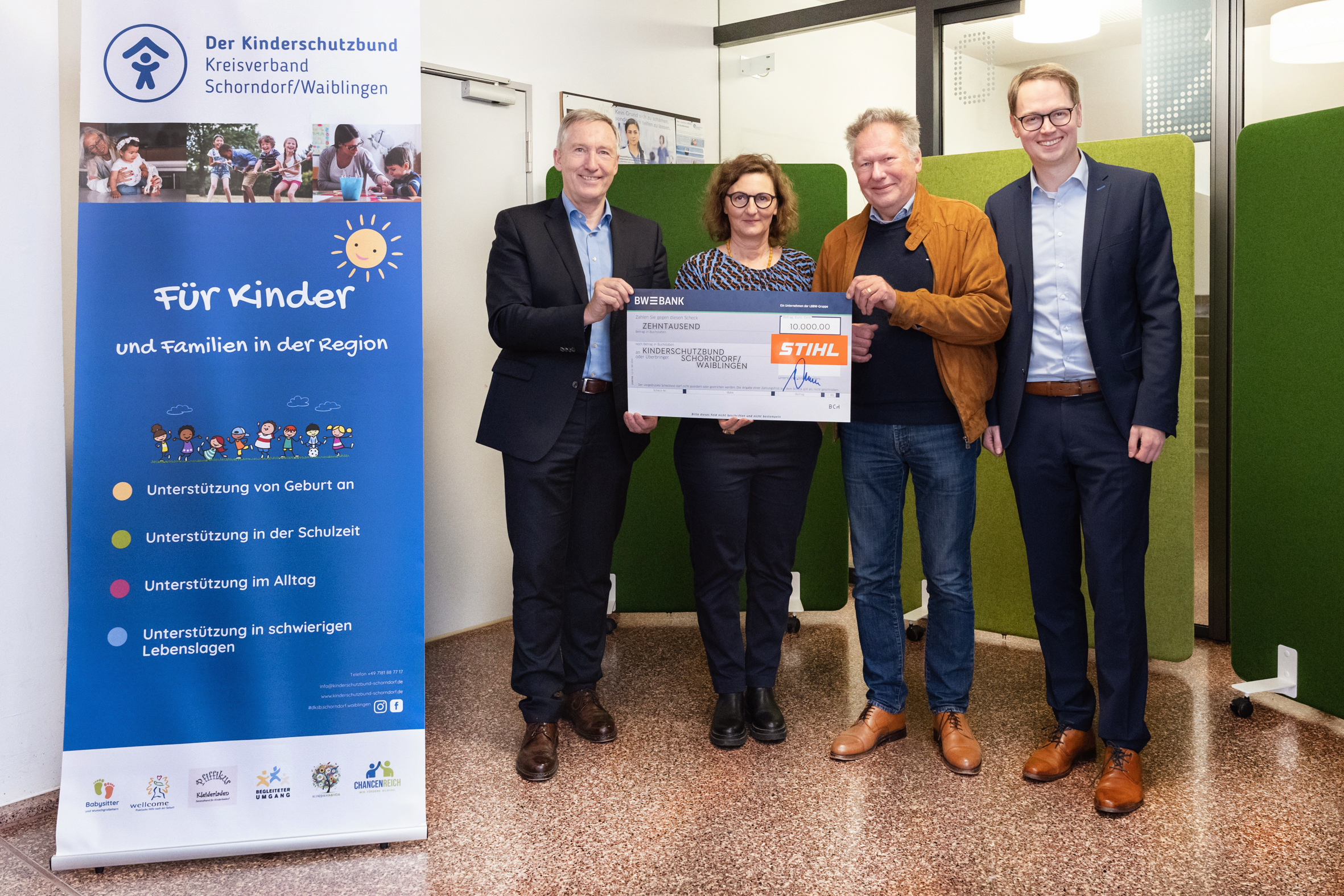 STIHL spendet 10.000 Euro an Kinderschutzbund